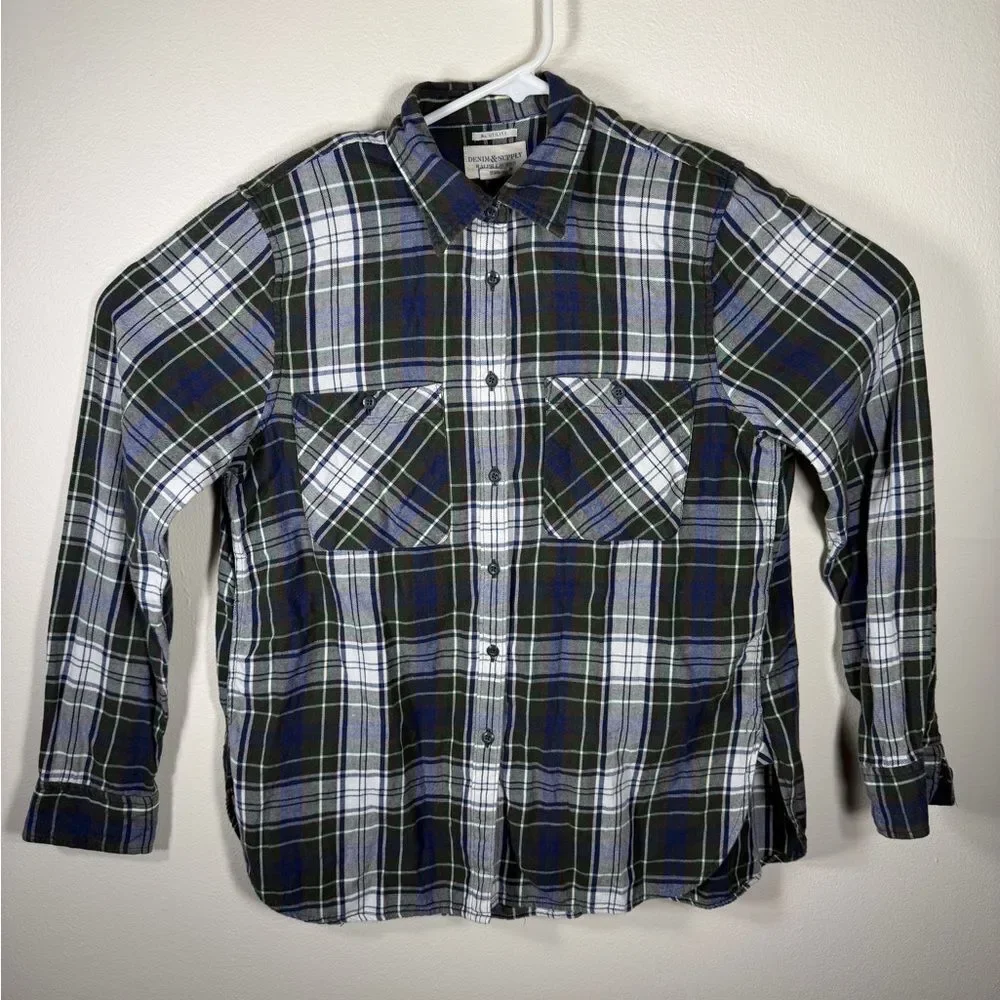 Ralph Lauren Denim & Supply  Plaid Button-Down Shirt - Blue Green White